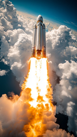 龙火箭发射尾部火焰