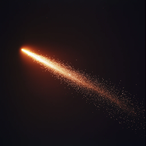 陨石轨迹划过夜空