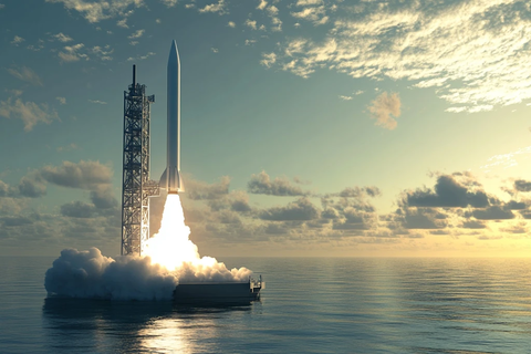 海上火箭发射平台火箭发射
