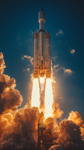 火箭冲天云淡风轻