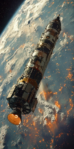 太空船双散热器地球轨道