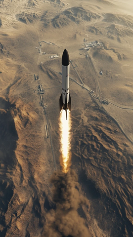 火箭升空火星背景