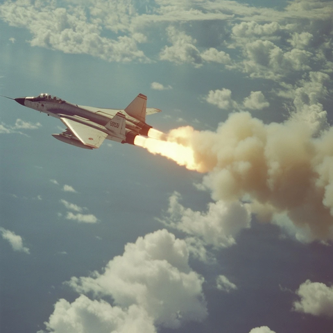 战斗机导弹击中敌机