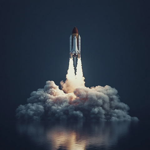 太空梭发射灰暗色调