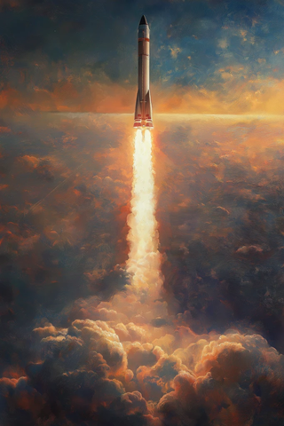 火箭升空瞬间尾焰壮观