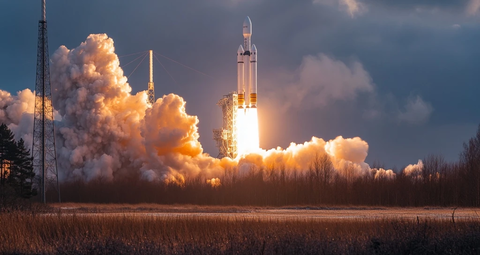 火箭发射烟雾升腾观察