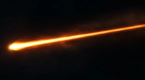 橙色光束划过黑色背景