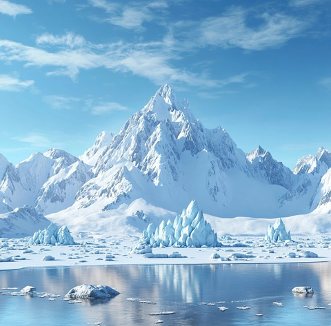 冰雪覆盖的极地山川