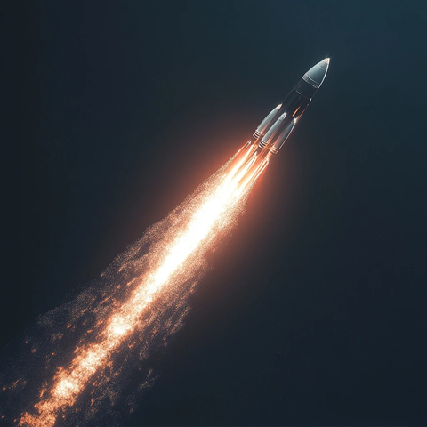 火箭短光迹特写