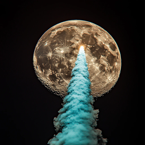 蓝色彗星掠过月球