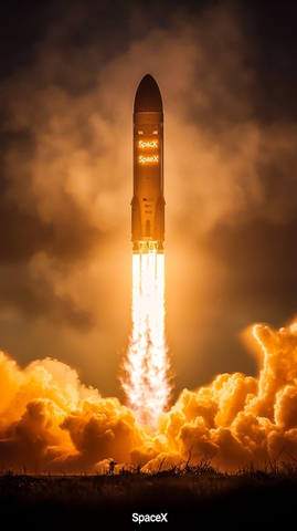 星舰火箭发射瞬间