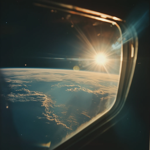 太空日出地球弧线