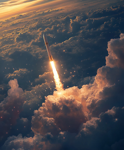火箭发射穿越云层