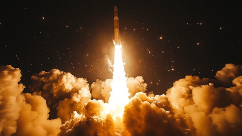 导弹发射火焰飞天远景