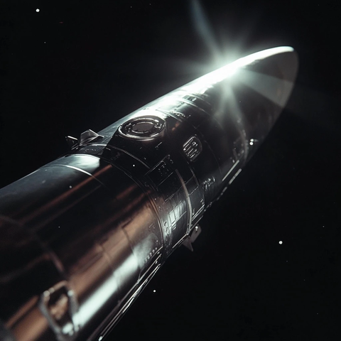 火箭金属部分太空反射