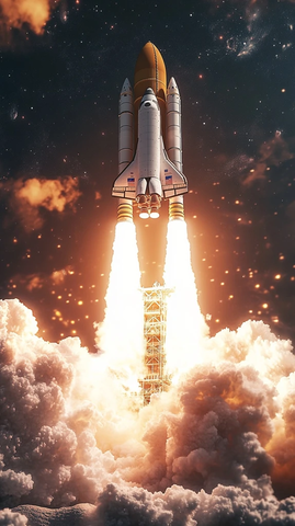 火箭燃烧器喷射浓烟