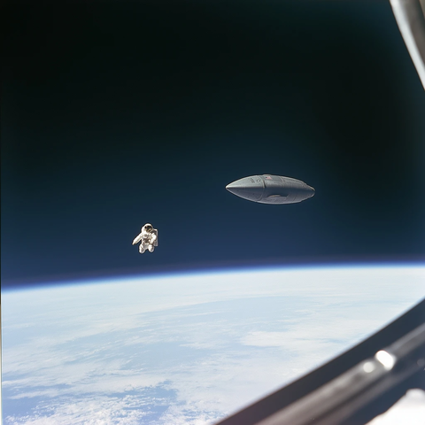 宇航员观测鲸形接近