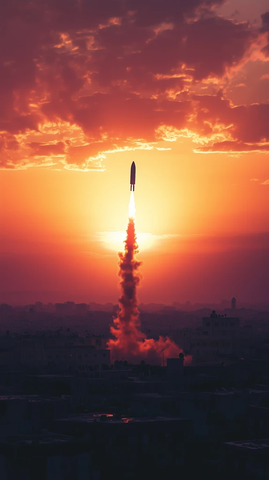 太空船坠落火焰尾迹