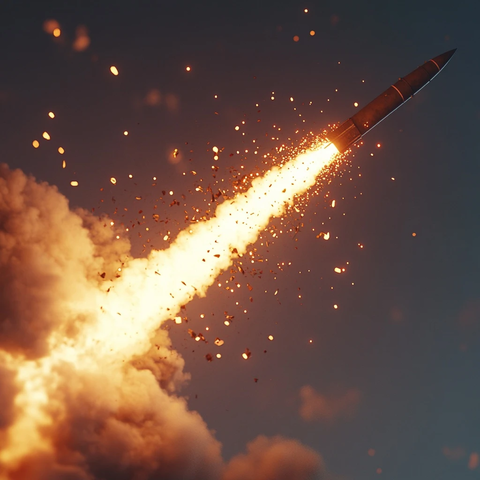 导弹拦截空中爆炸场景