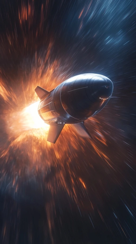 星舰火箭逼近画面