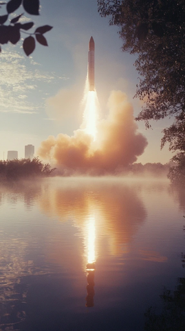 火箭发射火焰壮观场景