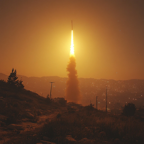 导弹飞越黄昏山脉