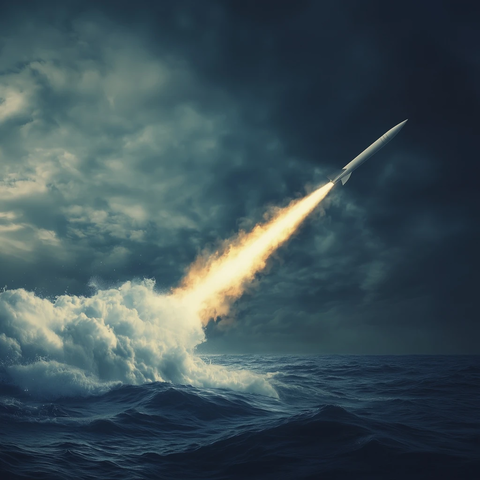 导弹飞越海面惊动渔民