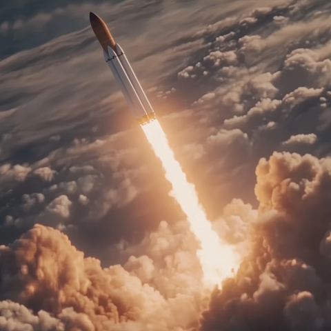 太空火箭发射细节清晰