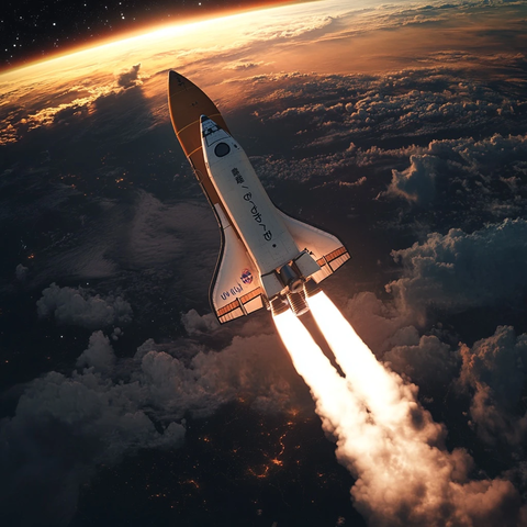 火箭太空飞行笑脸符号