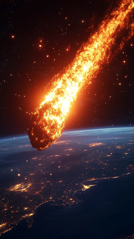 火陨石坠落地球景象