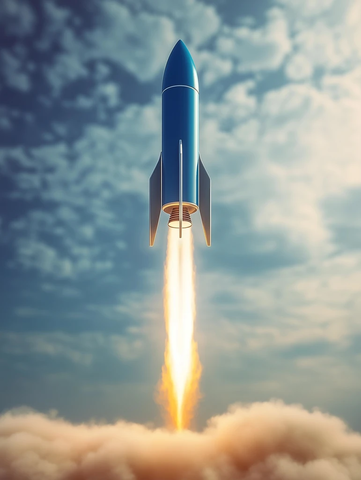 皇家蓝火箭发射火焰冲天