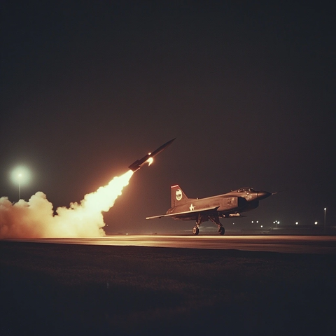 战机起飞导弹发射瞬间