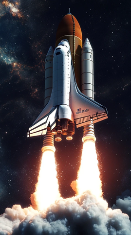 太空穿梭机喷射白色酸奶