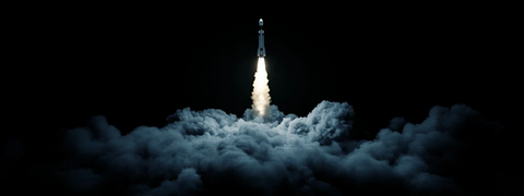 火箭发射烟云背景