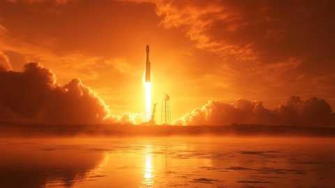 火箭发射尘土飞扬