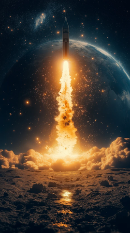 太空船月球着陆爆炸瞬间