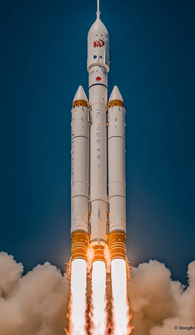 东风火箭四组件尾烟细节