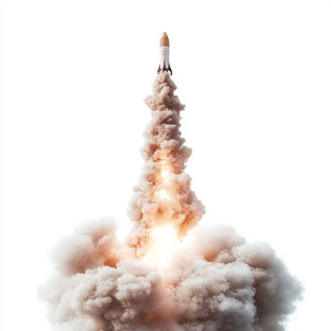 小火箭飞升烟雾背景