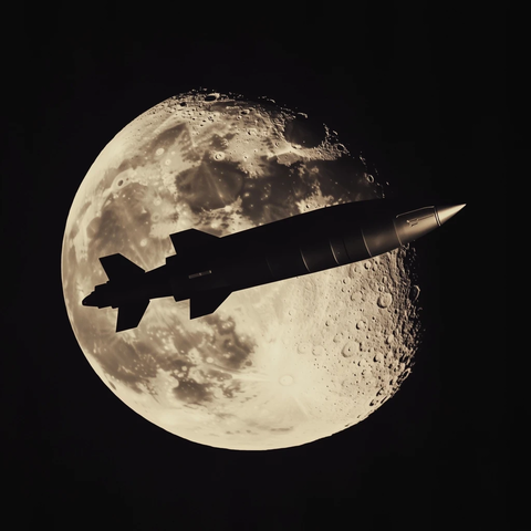 星舰飞越月球表面