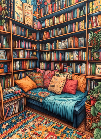 儿童图书角彩色垫子书架