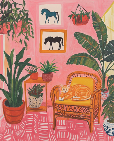 植物家具猫粉墙马艺术
