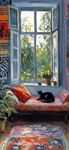 绿植环绕的宁静午后