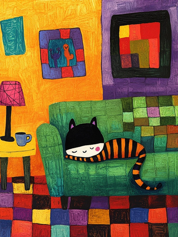 红紫绿格子小蛇沙发