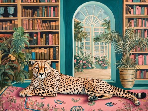 猎豹地毯图书馆热带花园
