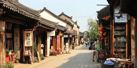 宁静的古镇街道