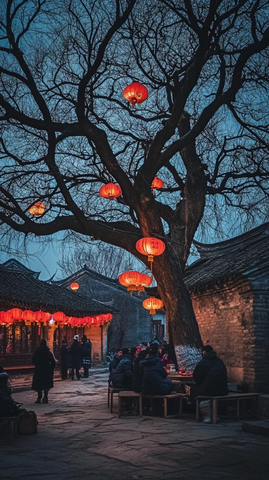 灯笼树下的古镇聚会