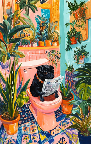 黑坐马桶读报纸