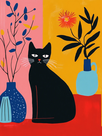 马蒂斯风格猫艺术