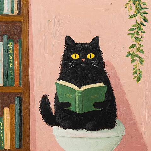 猫坐马桶读绿书