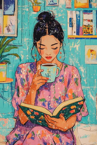 作家读书咖啡馆阅读时光